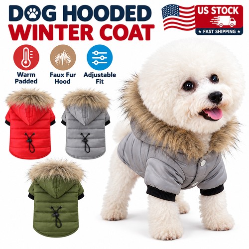Winter dog coat hooded jacket - dog,